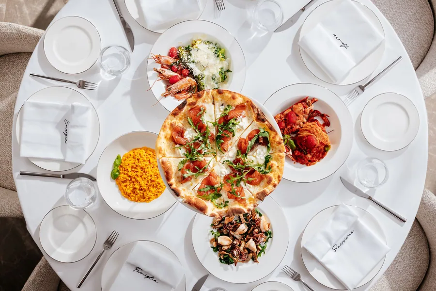 Dish at La Famiglia restaurant, high key light. Food photography in Dubai by Artur Begel