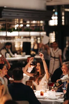 Guests and team at Chic Nonna, editorial light. Food photography in Dubai by Artur Begel