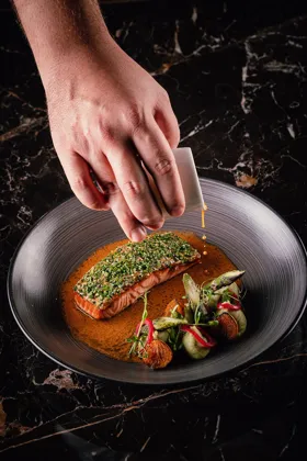 Dish, low key light. Food photography in Dubai by Artur Begel