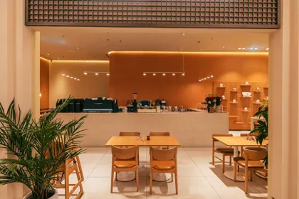 Interior of Joud Coffee, editorial light. Food photography in Dubai by Artur Begel