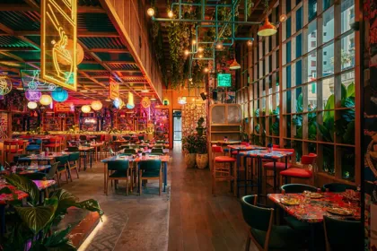 Interior of SipSong, low key light. Food photography in Dubai by Artur Begel