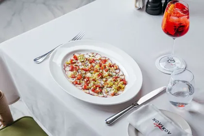 Dish at GAIA, high key light. Food photography in Dubai by Artur Begel