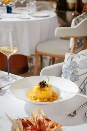 Dish at L'Amo, editorial light. Food photography in Dubai by Artur Begel
