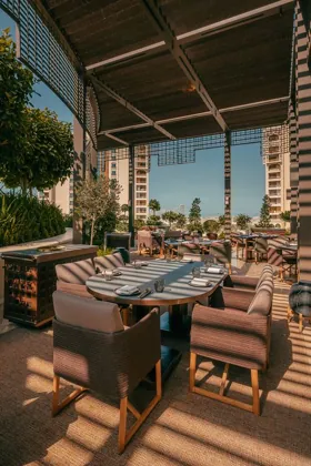 Interior of HANU, editorial light. Food photography in Dubai by Artur Begel