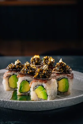 Dish at Gold Fish, low key light. Food photography in Dubai by Artur Begel