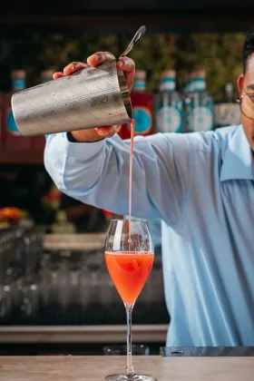 Drink at Isola, editorial light. Food photography in Dubai by Artur Begel