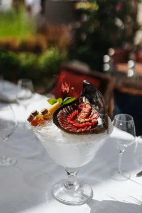Dish at Sirene by Gaia, editorial light. Food photography in Dubai by Artur Begel
