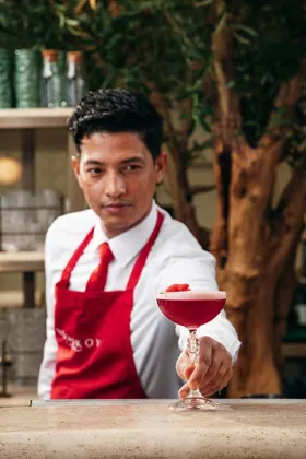 Drink at Novikov, editorial light. Food photography in Dubai by Artur Begel