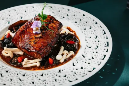 Dish at MEI, hard flash light. Food photography in Dubai by Artur Begel