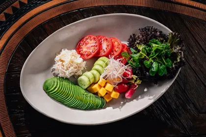Dish at INA, low key light. Food photography in Dubai by Artur Begel
