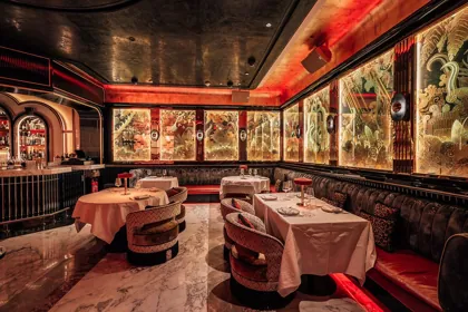 Interior of Adaline, low key light. Food photography in Dubai by Artur Begel