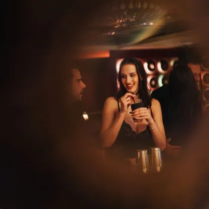 Drink at GAIA, low key light. Food photography in Dubai by Artur Begel
