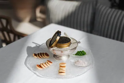 Dish at Sirene by Gaia, editorial light. Food photography in Dubai by Artur Begel