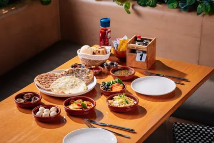 Interior of Al Mukhtar Bakery, editorial light. Food photography in Dubai by Artur Begel