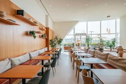 Interior of Joud Coffee, editorial light. Food photography in Dubai by Artur Begel