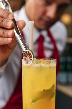 Drink at Novikov, editorial light. Food photography in Dubai by Artur Begel