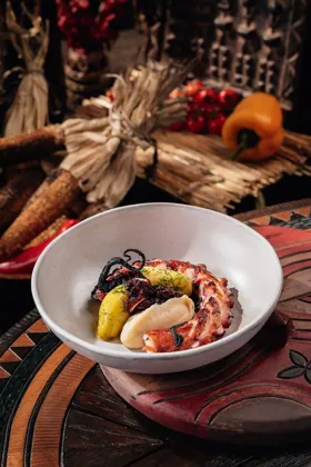 Dish at INA, low key light. Food photography in Dubai by Artur Begel