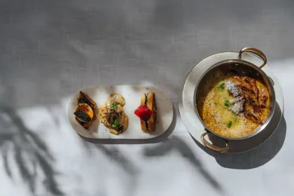 Dish at Sirene by Gaia, hard flash light. Food photography in Dubai by Artur Begel