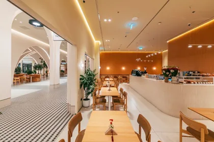 Interior of Joud Coffee, editorial light. Food photography in Dubai by Artur Begel