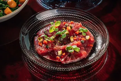 Dish at Il Gattopardo, low key light. Food photography in Dubai by Artur Begel