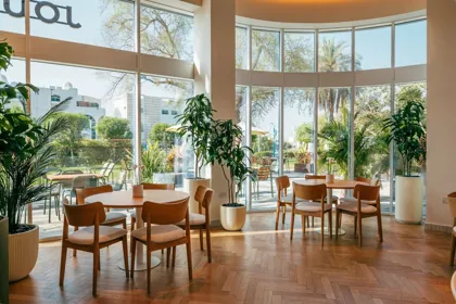 Interior of Joud Coffee, editorial light. Food photography in Dubai by Artur Begel