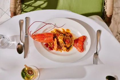 Dish at Novikov, hard flash light. Food photography in Dubai by Artur Begel