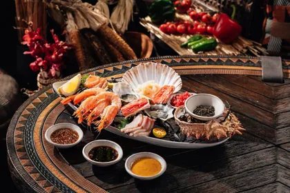 Dish at INA, low key light. Food photography in Dubai by Artur Begel