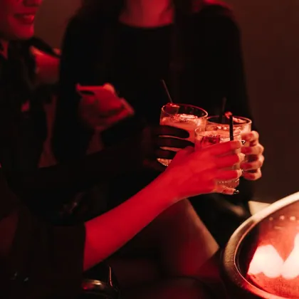 Drink at GAIA, low key light. Food photography in Dubai by Artur Begel