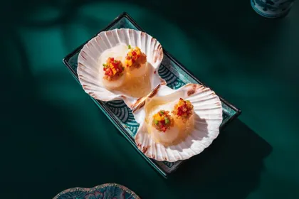 Dish at YU, low key light. Food photography in Dubai by Artur Begel