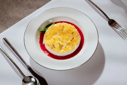 Dish at GAIA, hard flash light. Food photography in Dubai by Artur Begel