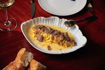 Dish at Il Gattopardo, hard flash light. Food photography in Dubai by Artur Begel