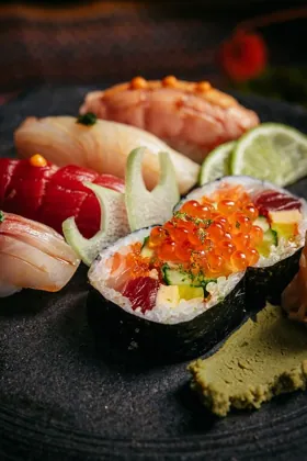 Dish at Sushi Samba, low key light. Food photography in Dubai by Artur Begel