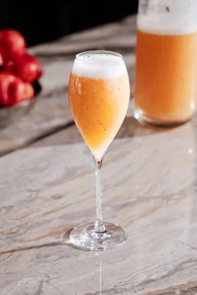 Drink at La Famiglia restaurant, editorial light. Food photography in Dubai by Artur Begel