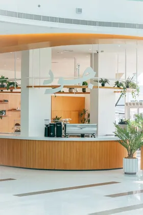 Interior of Joud Coffee, high key light. Food photography in Dubai by Artur Begel