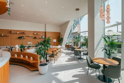 Interior of Joud Coffee, editorial light. Food photography in Dubai by Artur Begel