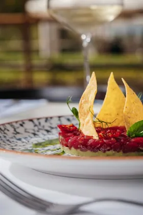 Dish at Isola, hard flash light. Food photography in Dubai by Artur Begel