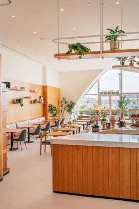 Interior of Joud Coffee, editorial light. Food photography in Dubai by Artur Begel
