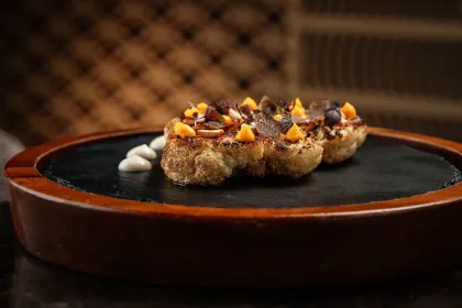 Dish at Attiko, low key light. Food photography in Dubai by Artur Begel