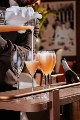 Drink at La Famiglia restaurant, editorial light. Food photography in Dubai by Artur Begel