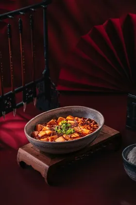 Dish at YU, low key light. Food photography in Dubai by Artur Begel