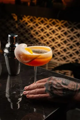 Drink at Attiko, low key light. Food photography in Dubai by Artur Begel