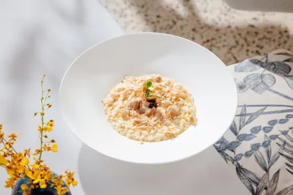 Dish at L'Amo, high key light. Food photography in Dubai by Artur Begel