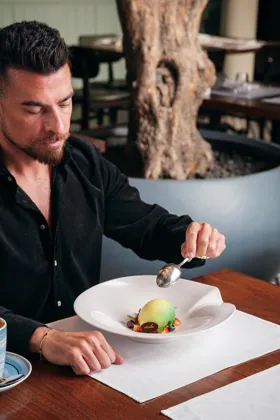 Dish at Isola, editorial light. Food photography in Dubai by Artur Begel