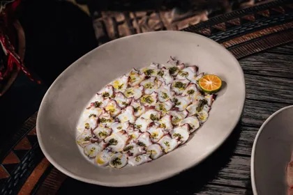 Dish at INA, hard flash light. Food photography in Dubai by Artur Begel