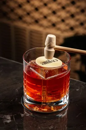 Drink at Attiko, low key light. Food photography in Dubai by Artur Begel