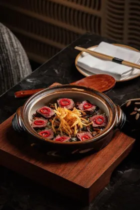 Dish at Attiko, low key light. Food photography in Dubai by Artur Begel