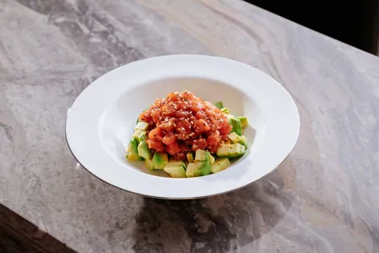 Dish at La Famiglia restaurant, hard flash light. Food photography in Dubai by Artur Begel