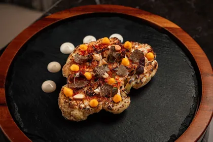 Dish at Attiko, low key light. Food photography in Dubai by Artur Begel
