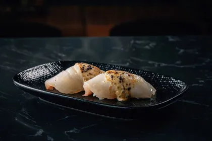 Dish at Gold Fish, low key light. Food photography in Dubai by Artur Begel