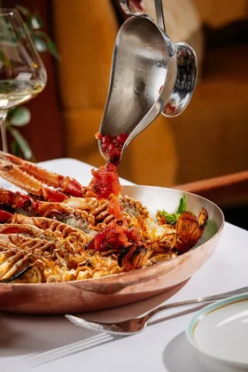 Dish at Signor Sassi, hard flash light. Food photography in Dubai by Artur Begel
